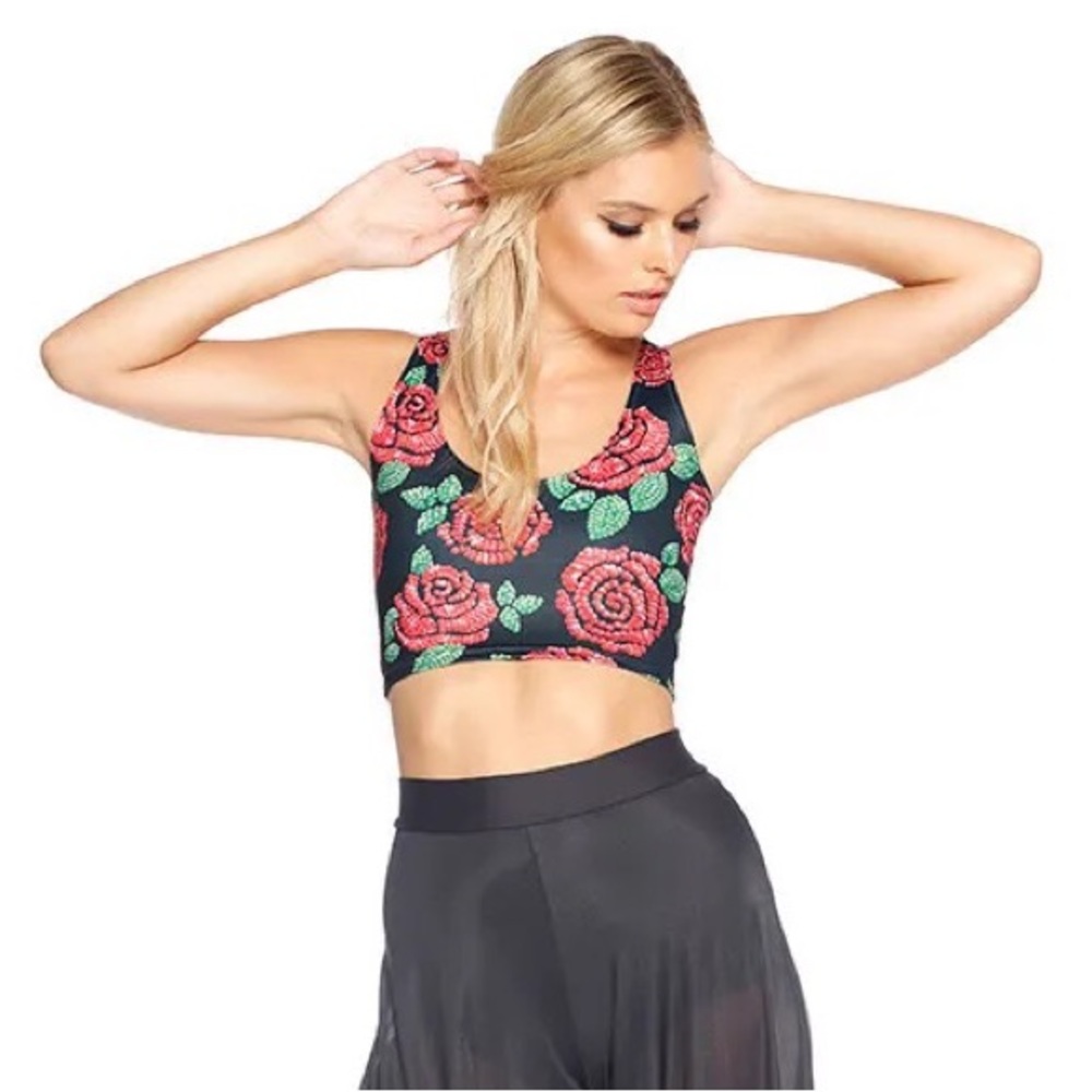Blackmilk Clothing Sew Rosey reversible crop top - size M